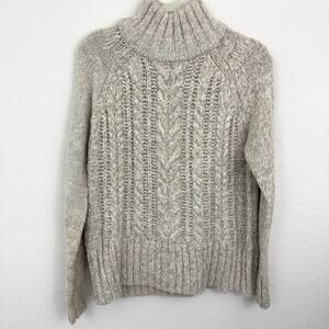 Joules Carmella Chunky Cable Knit Sweater Size 6 Wool Alpaca Blend Winter Oat